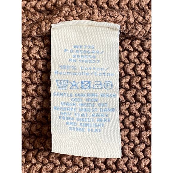 Boden Brown Heavy Knit Crochet Snap Button Long Cardigan Women's Size 2 - Picture 9 of 9